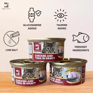 $8 OFF 24 cans: Clean Cat Chicken & Tuna in Gravy Canned Cat Food 80g x 24