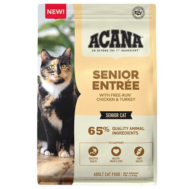 ACANA Senior Entree Chicken & Turkey Dry Cat Food, 4-lbs.