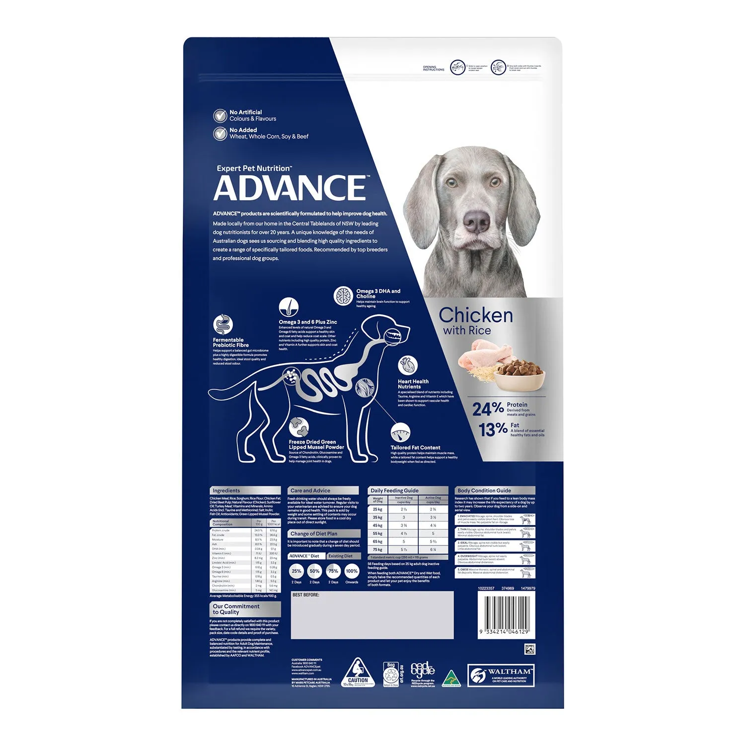 Advance Large Breed Healthy Ageing Chicken & Rice Adult Dry Dog Food 15kg