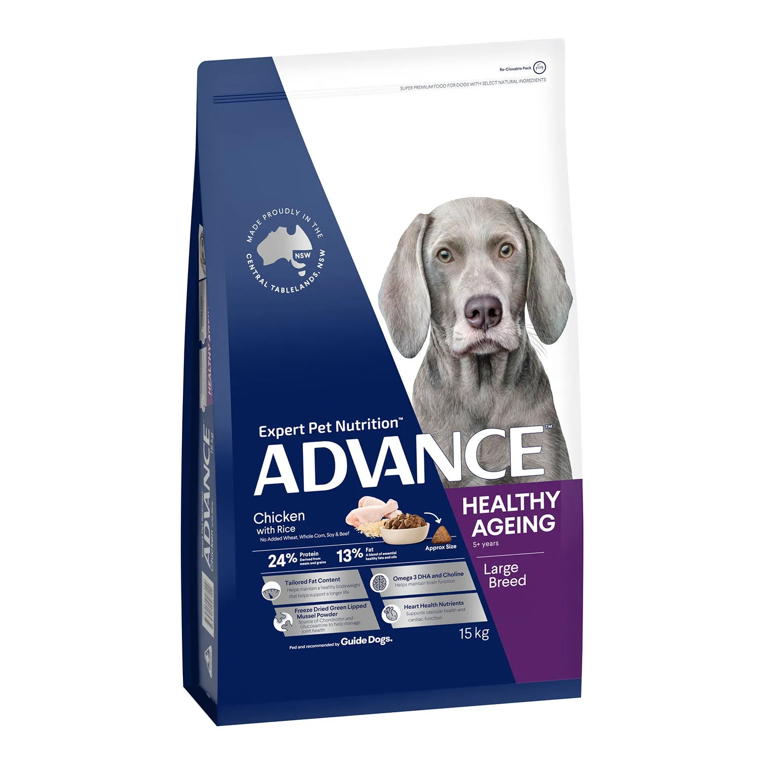 Advance Large Breed Healthy Ageing Chicken & Rice Adult Dry Dog Food 15kg