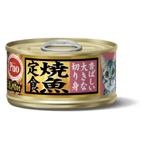 Aixia Yakizakana Tuna with Grilled Salmon Canned Cat Food 80g