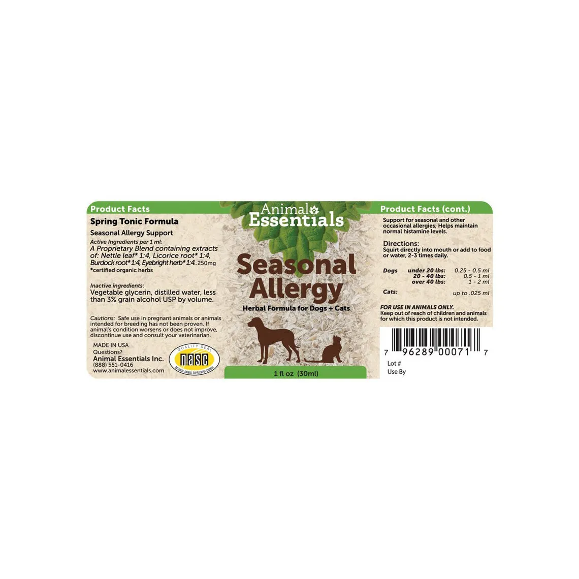 Animal Essentials Seasonal Allergy for Dogs & Cats