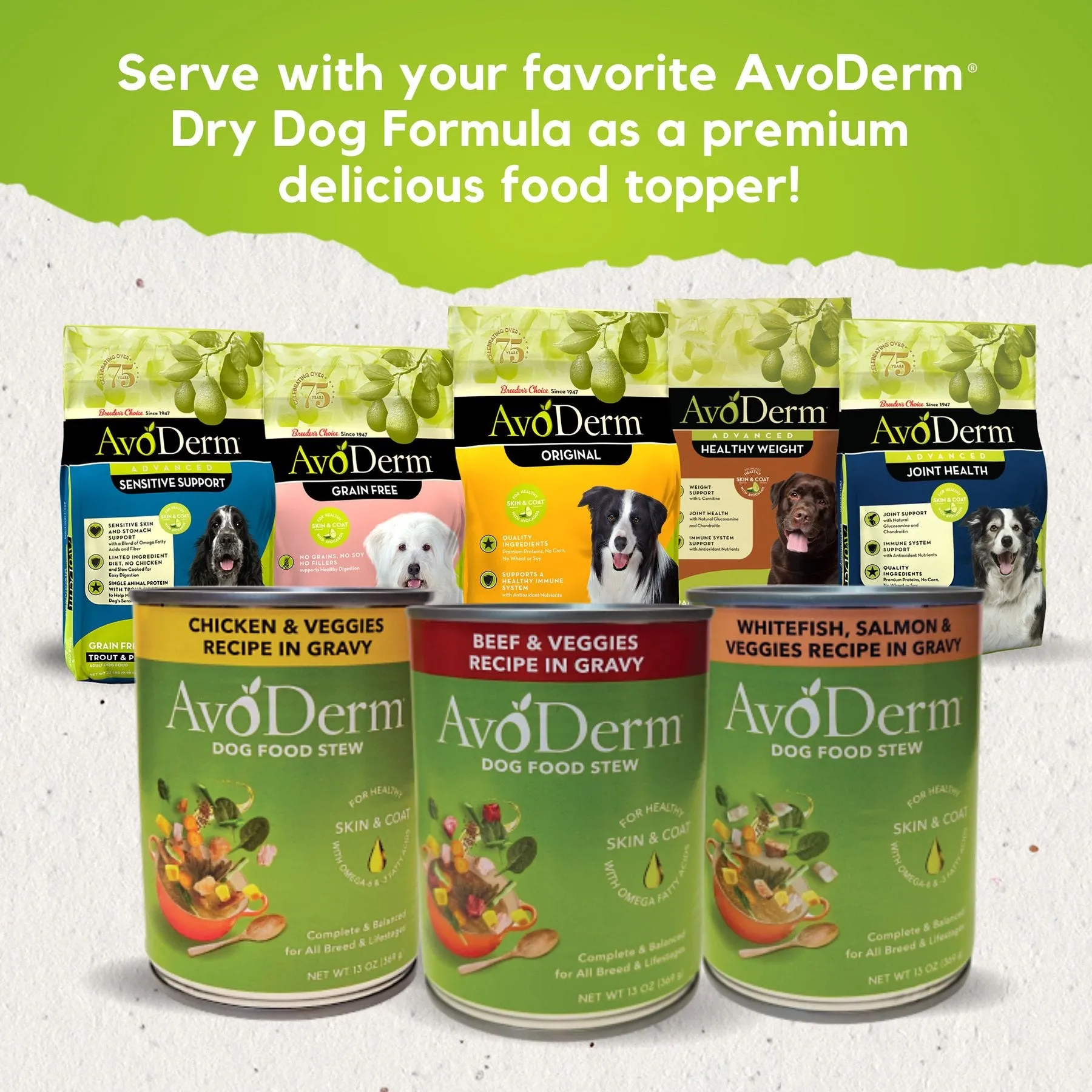 AvoDerm Chicken with Vegetables Recipe Grain-Free Stew Wet Dog Food, 13-oz