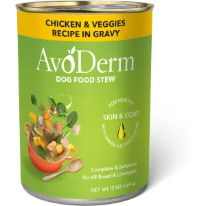 AvoDerm Chicken with Vegetables Recipe Grain-Free Stew Wet Dog Food, 13-oz