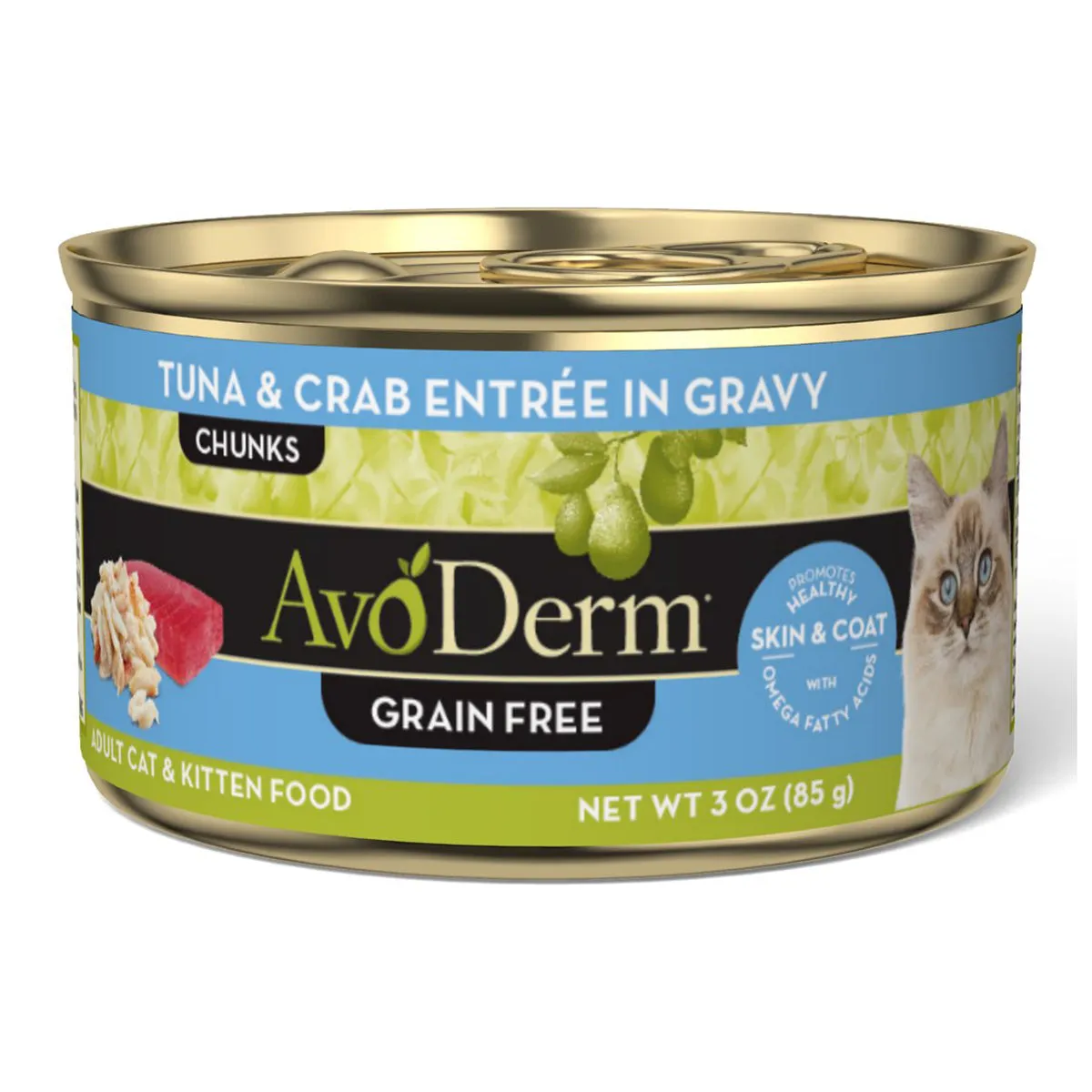 AvoDerm Grain-Free Tuna & Crab Entree in Gravy Wet Cat Food 3oz