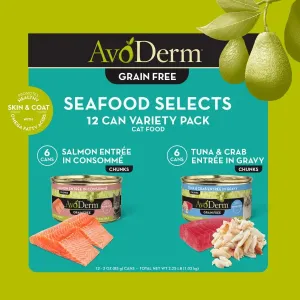 AvoDerm Natural Seafood Selects - Grain Free Wet Canned Cat Food Variety Pack 12ea/12 ct