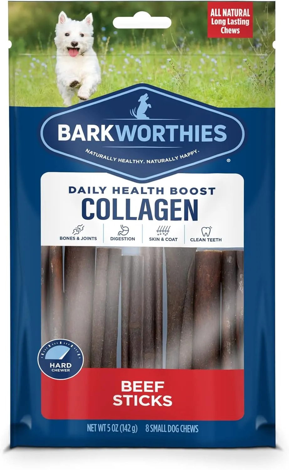 Barkworthies Collagen Beef Stick Chews for Dogs