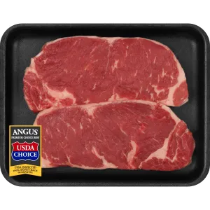 Beef Choice Angus New York Strip Steak, 0.82 - 1.57 lb Tray