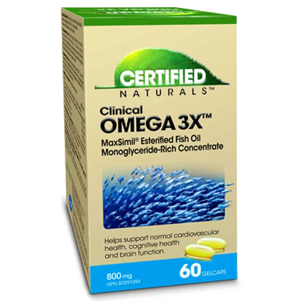 Certified Naturals Clinical Omega 3X (60 gelcaps)