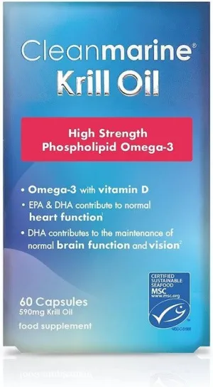 Cleanmarine High Strength Krill Oil Capsules for Men 60 Gel Caps