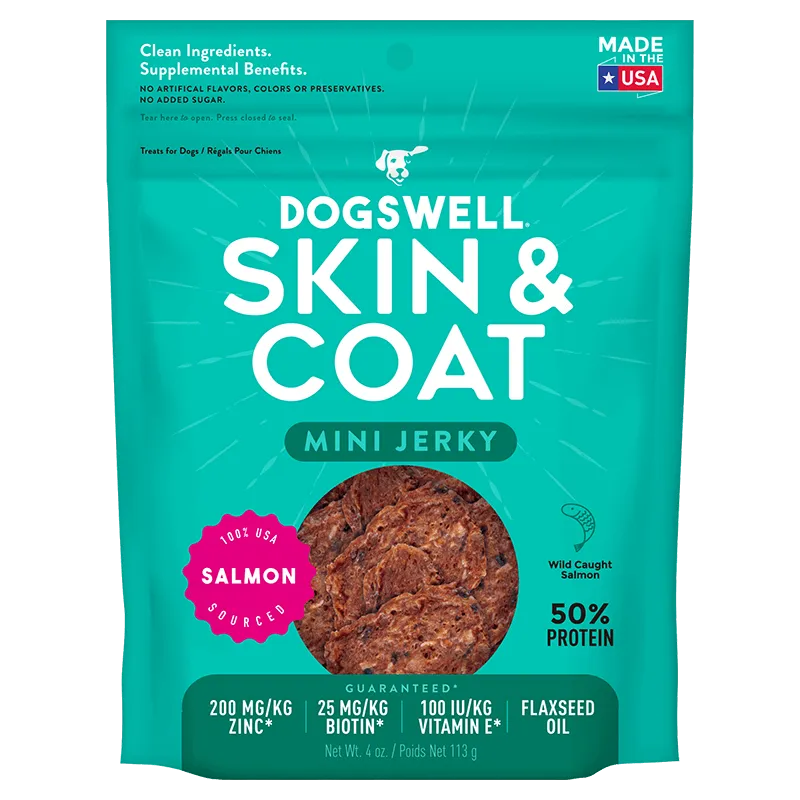 Dogswell Skin & Coat Mini Jerky Treats Salmon