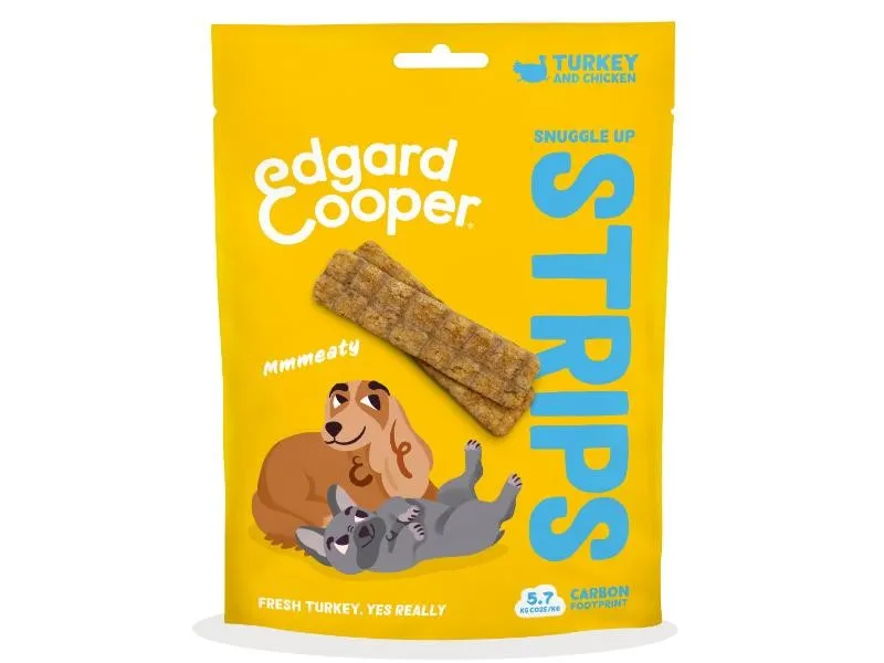 Edgard & Cooper Adult Dog Strips Treat Turkey 75g