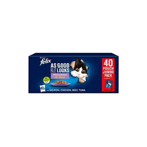 FELIX As Good As It Looks Mixed Selection in Jelly 40 x 100g Wet Cat Food