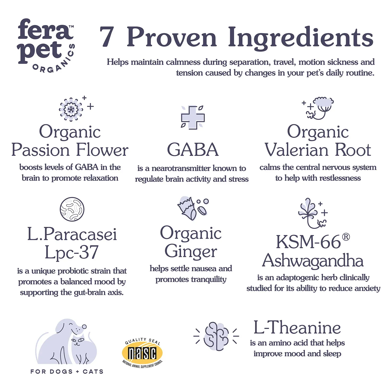 Fera Pet Organics Dog and Cat Supplement, Calming Support