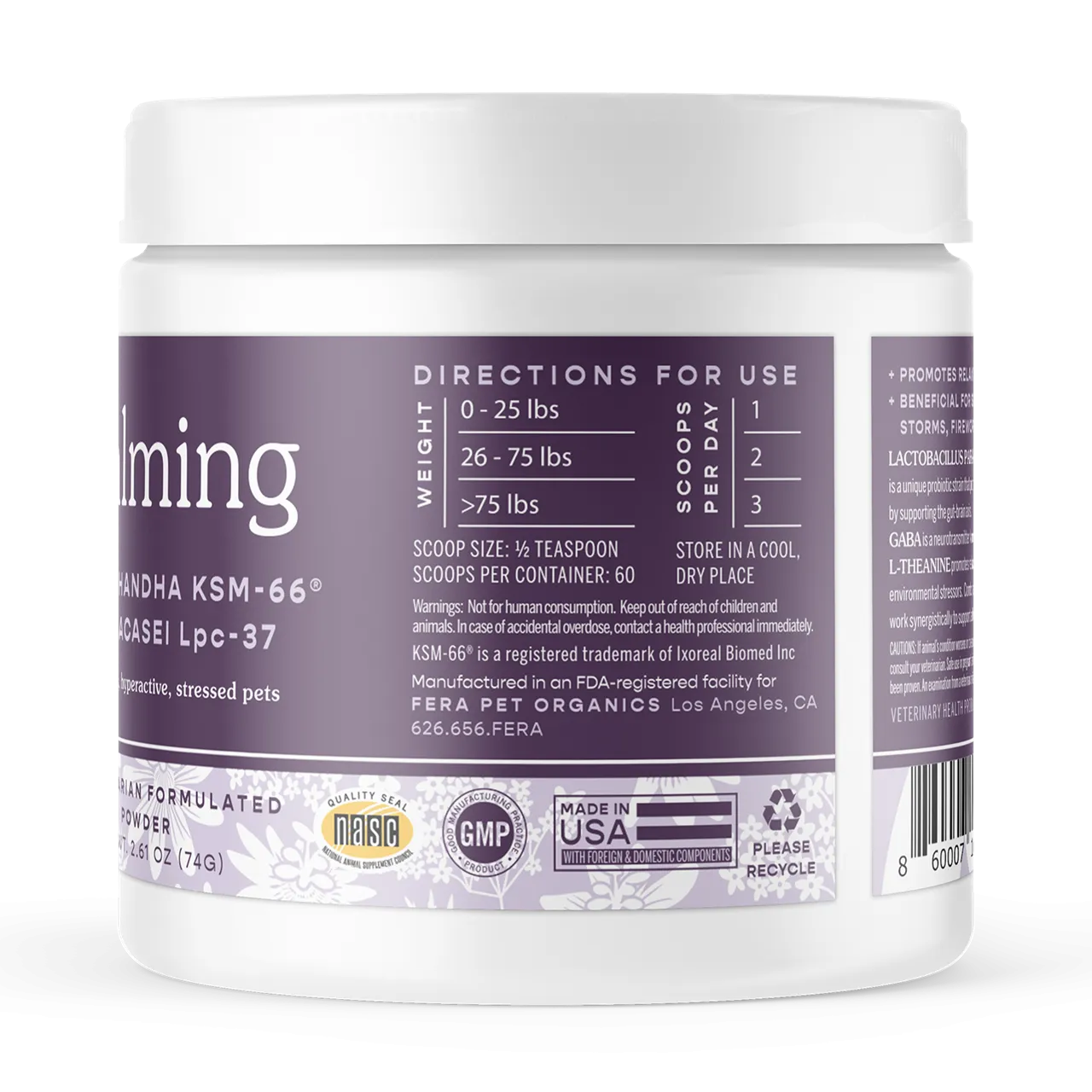 Fera Pet Organics Dog and Cat Supplement, Calming Support