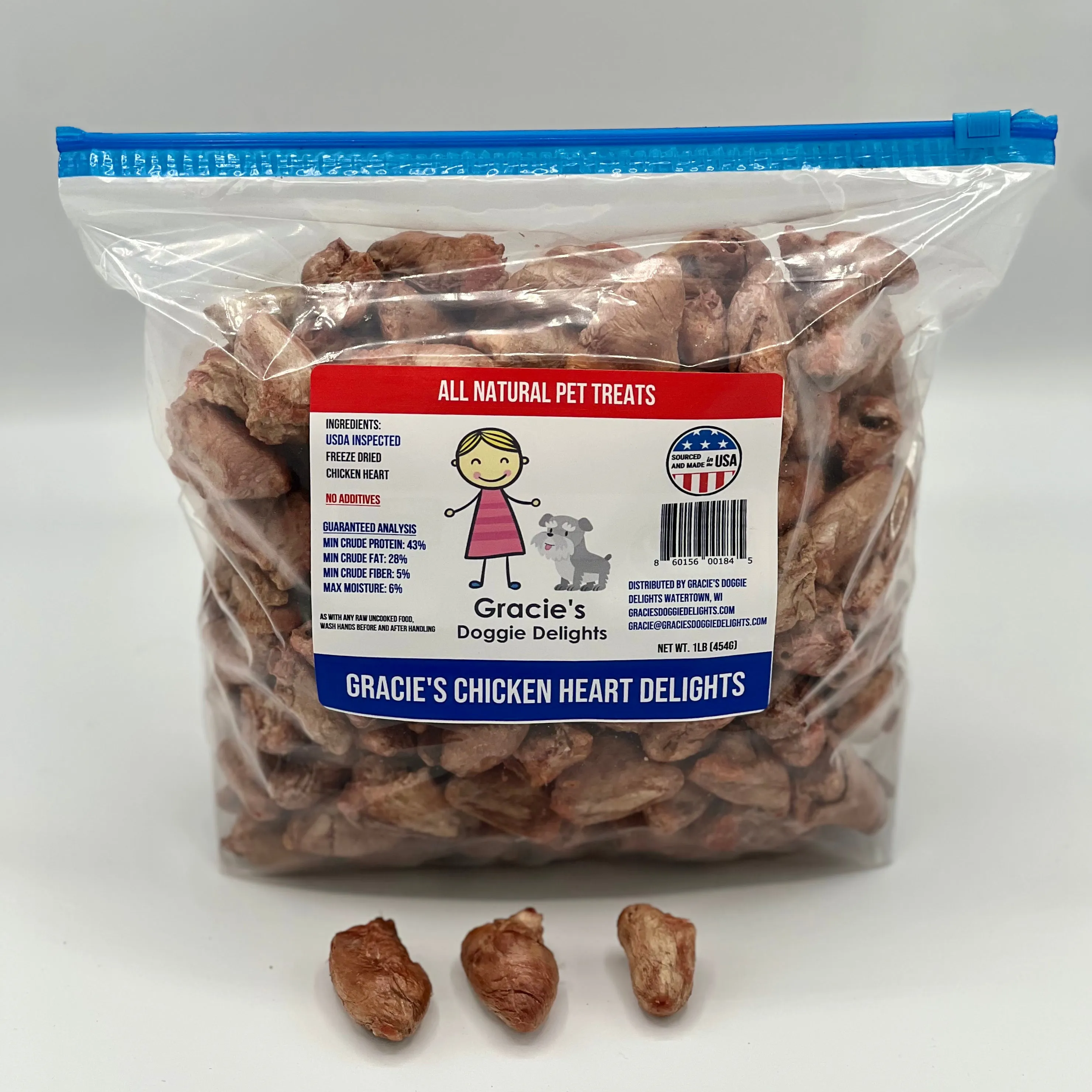 Gracie's Chicken Heart Delights Freeze Dried Dog Treats