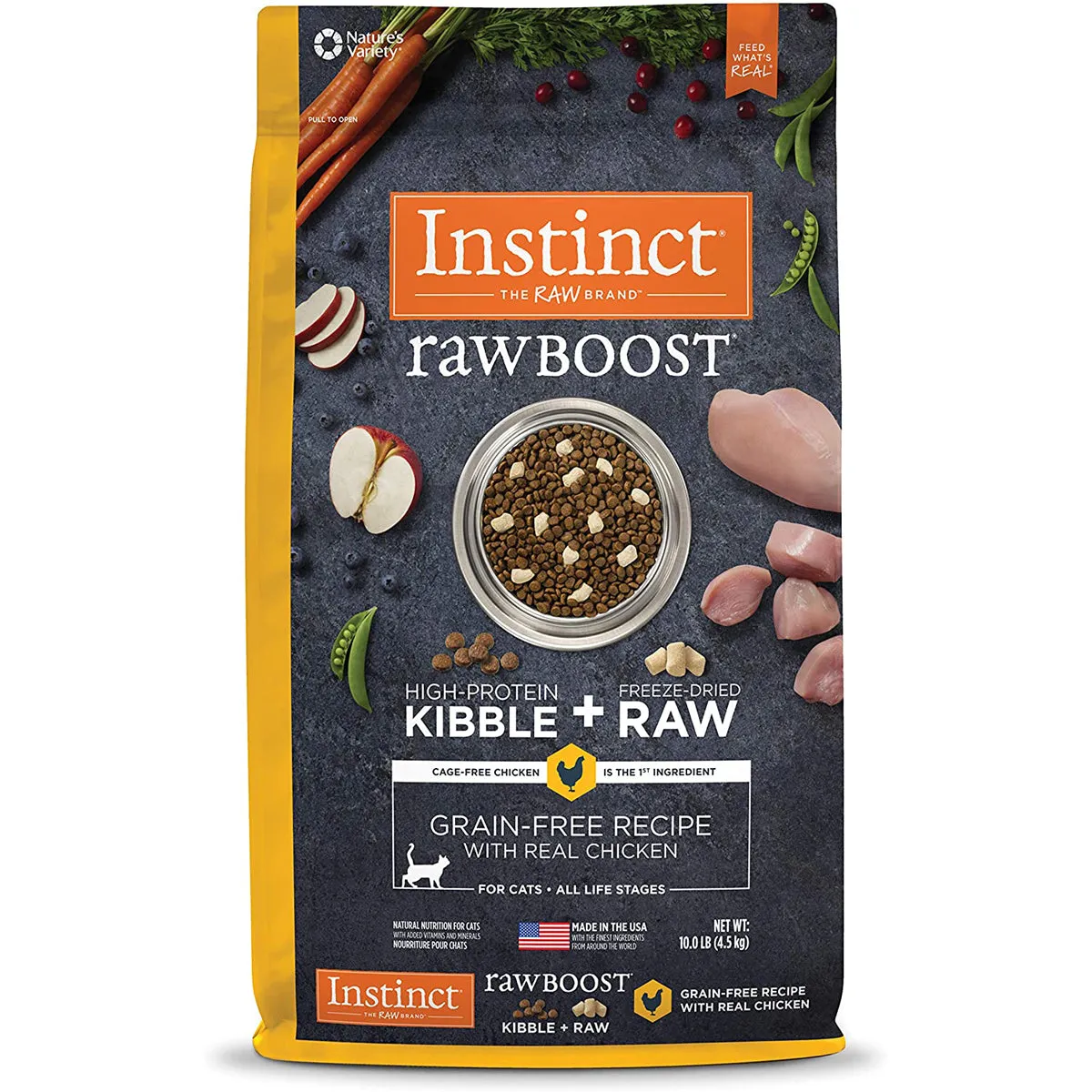 Instinct Raw Boost Grain-Free Recipe with Real Chicken Dry Cat Food 10lb