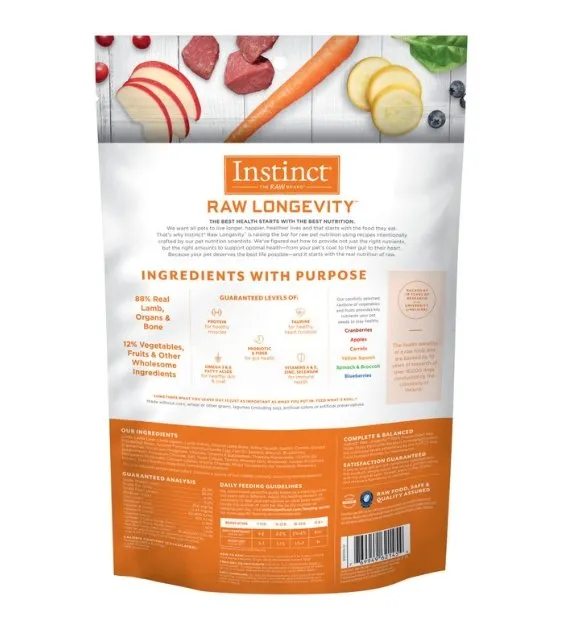 Instinct® Raw Longevity™ 100% Freeze-Dried Raw Meals Grass-Fed Lamb Recipe for Dogs