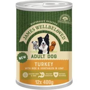 James Wellbeloved 400g Turkey & Rice In Loaf Can Adult Wet Dog Food