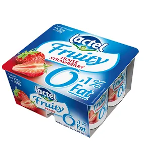 Lactel Fruity 0.1 Percent Yoghurt Strawberry x4