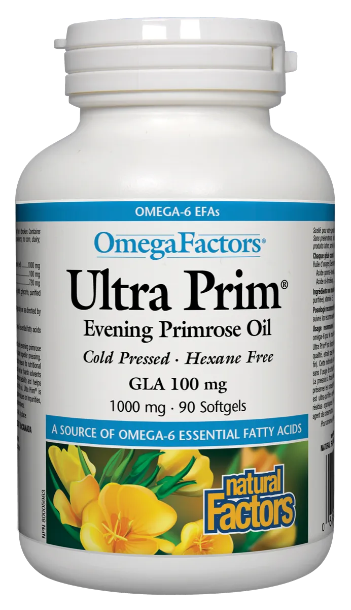 Natural Factors Ultra Prim Evening Primrose Oil (1000mg) (90 Soft Gels)