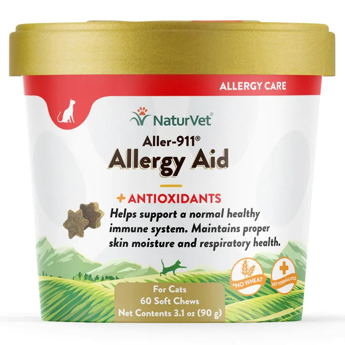 NaturVet Aller-911 Allergy Aid for Cats 60 soft chews