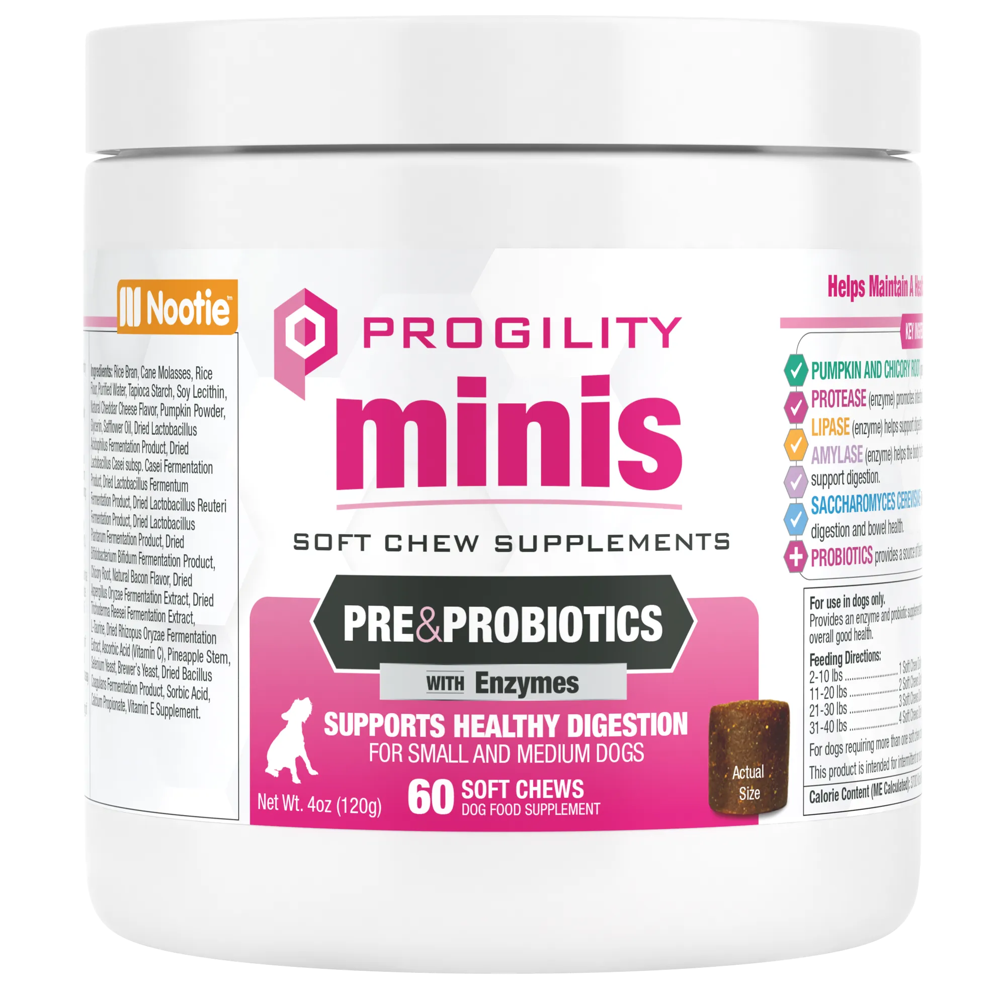 Nootie Progility Pre & Probiotics Soft Chew Supplement For Dogs