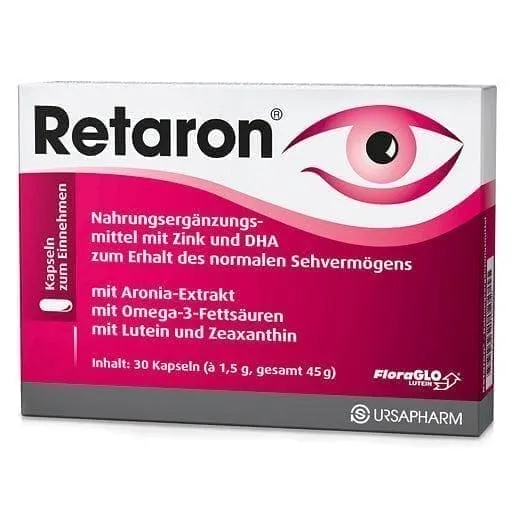 Retaron, DHA, chokeberry capsules, eye vitamins