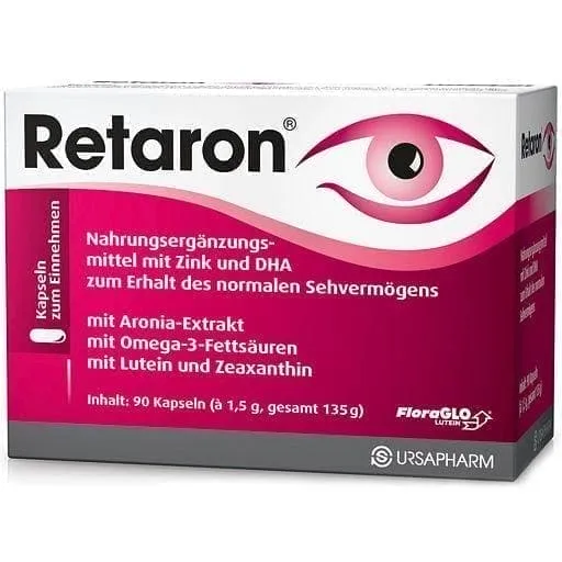 Retaron, DHA, chokeberry capsules, eye vitamins