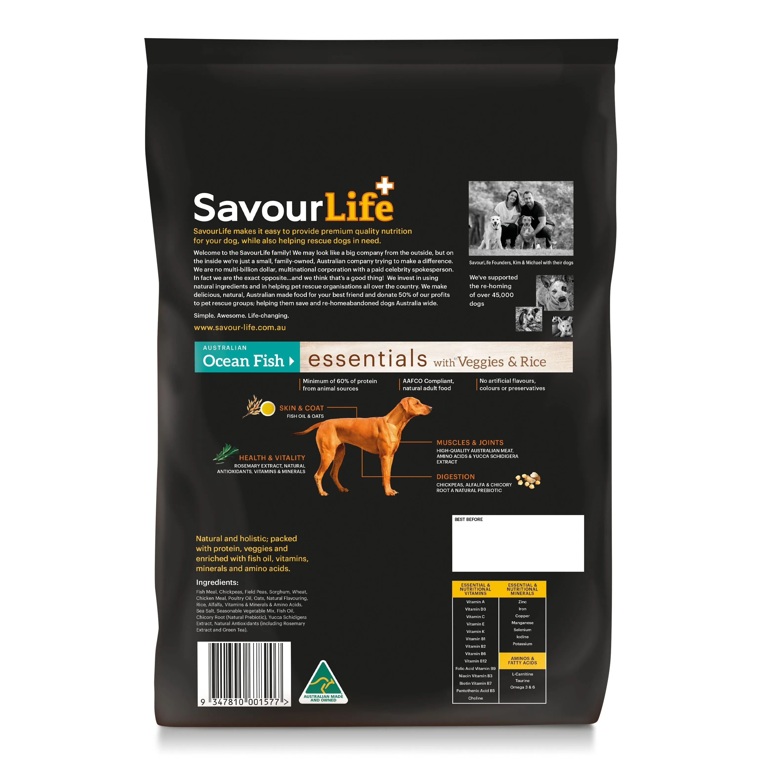 Savourlife Essentials Dry Dog Food Ocean Fish with Veggies & Rice 3kg^^^