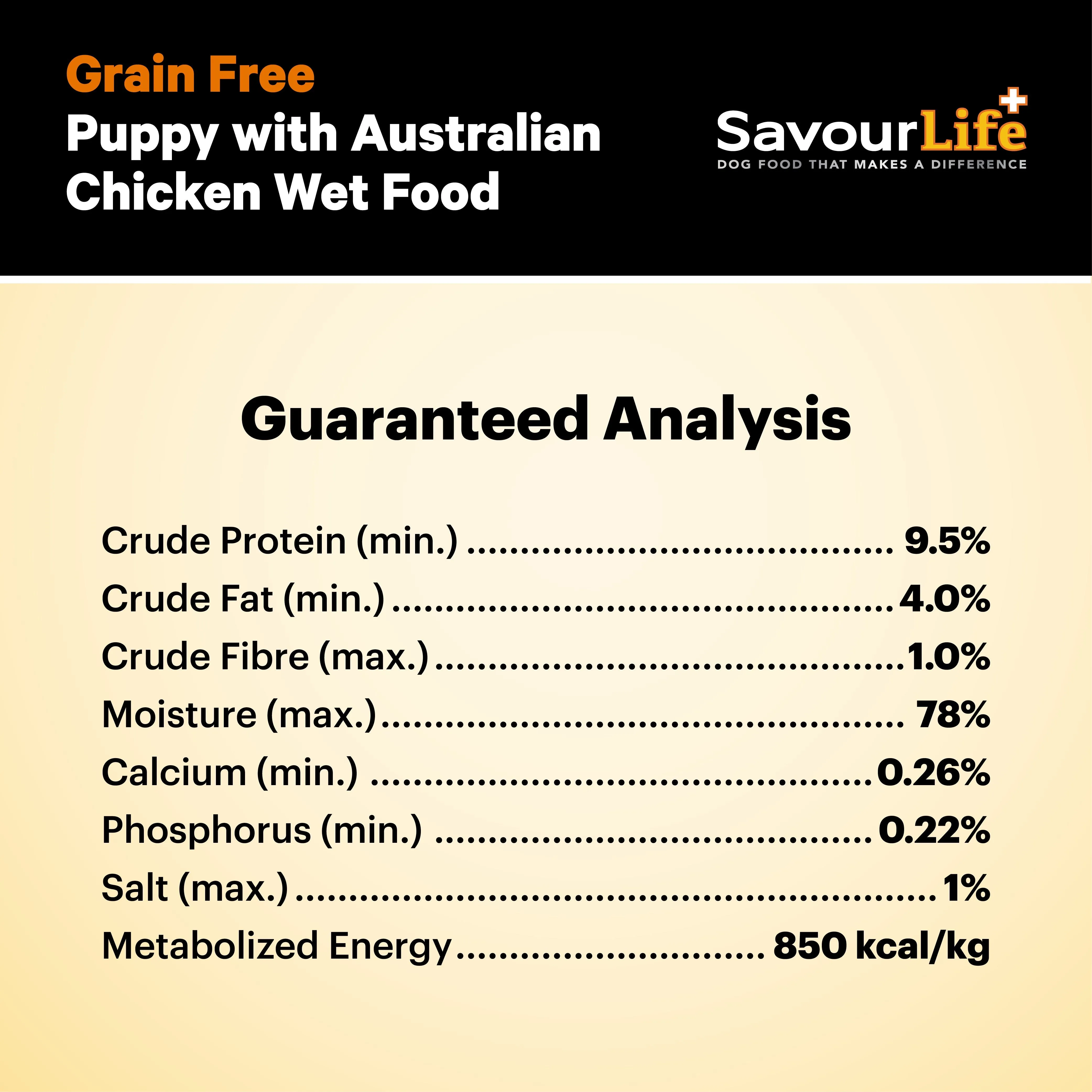 Savourlife Grain Free Chicken Puppy Wet Food 375g X12