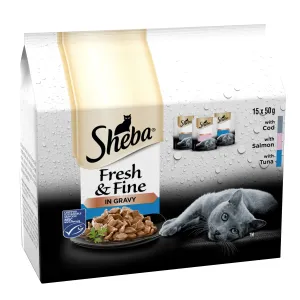 Sheba Pouches Fresh & Fine Fish Chunks in Gravy 3x 15x50g - DECEMBER SPECIAL OFFER - 17% OFF