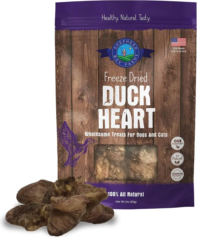 SHEPHERD BOY FARMS Freeze Dried Duck Hearts