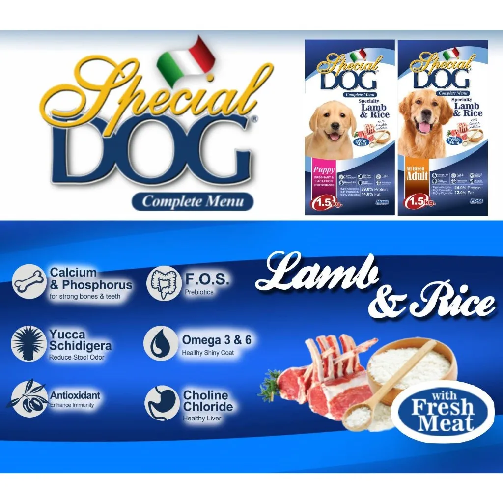 Special Dog Puppy & Mother Dry Food 9kg, Lamb & Rice Hypoallergenic Original Packaging