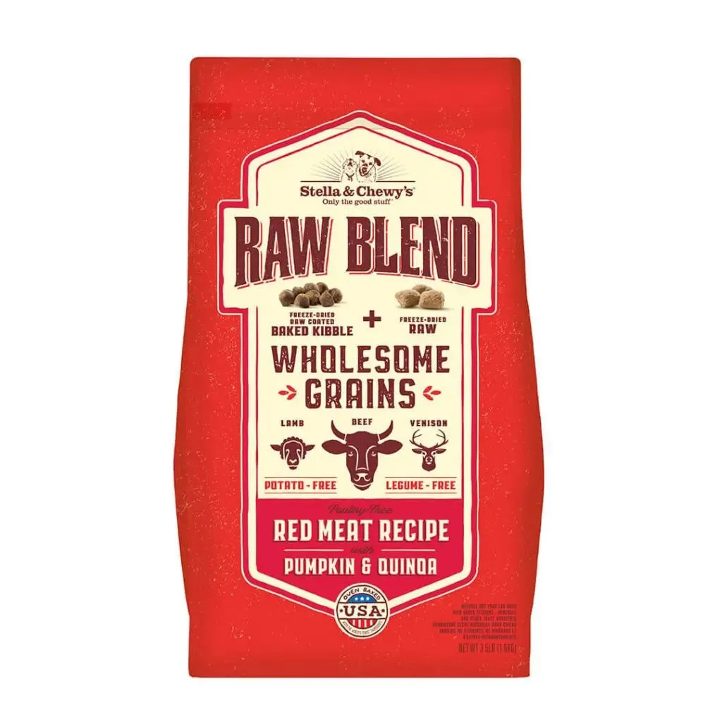 Stella & Chewy's Raw Blend Red Meat Wholesome Grains With Pumpkin & Quinoa, Dry Dog Food