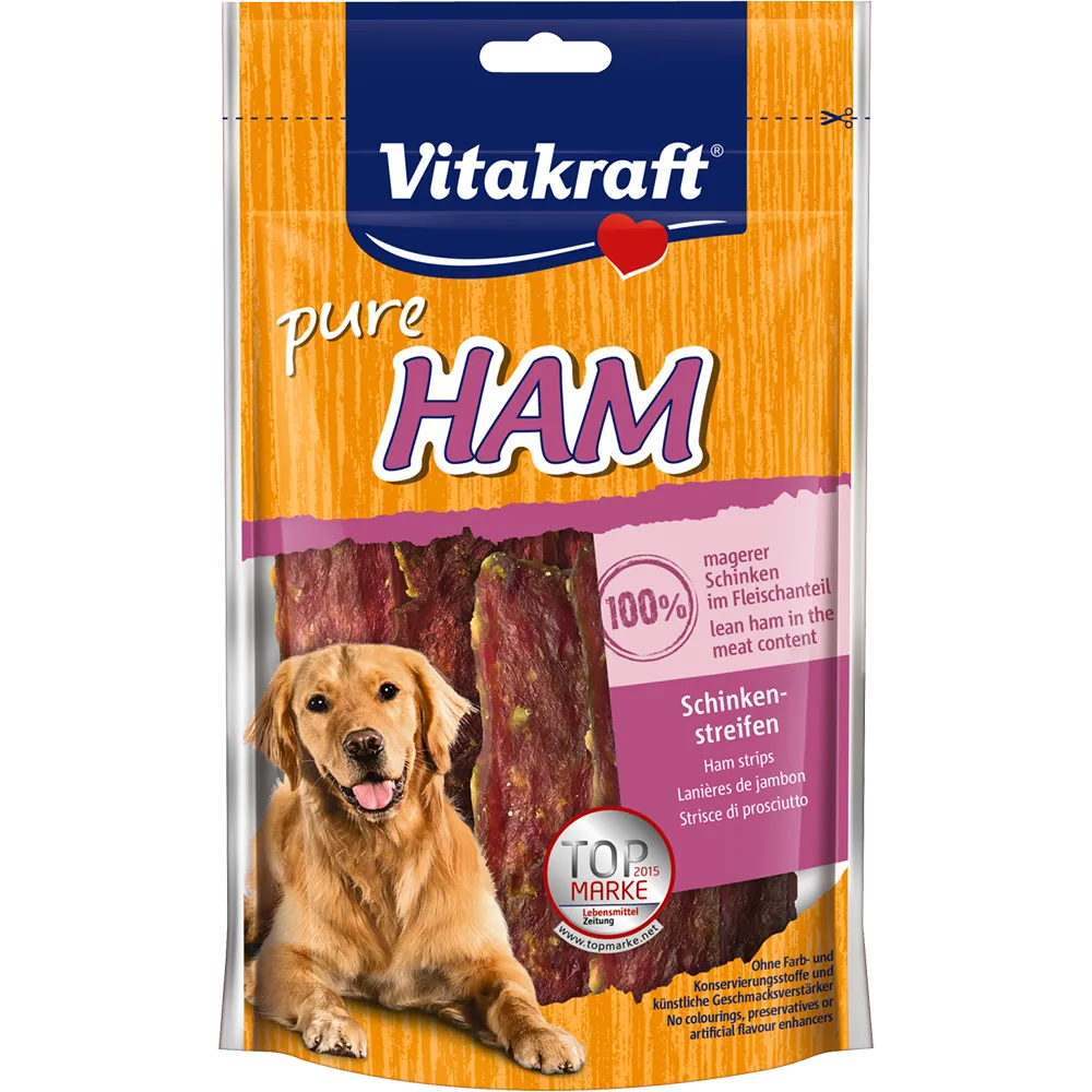 Vitakraft Dog Treats Pure Ham Strips 80g