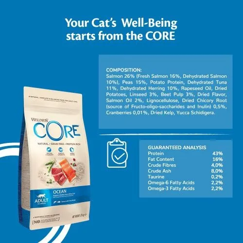 Wellness Core Dry Adult Cat Food Ocean 4kg