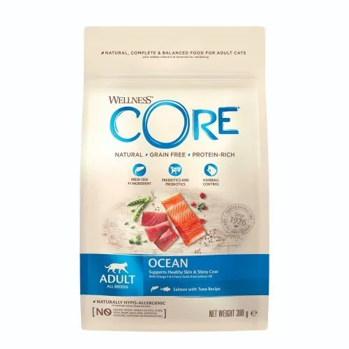 Wellness CORE Ocean Fish Salmon and Tuna Grain Free Dry Adult Cat Food 300g