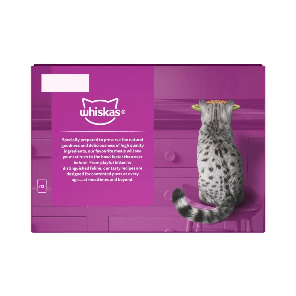 WHISKAS | Wet Cat Food Pouches | Senior 7  Mixed Menu in Gravy - 12 x 85g